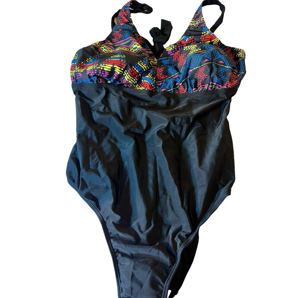 JIANLANPTT Plunge Neck Colorful Print Woman's Extra Large One Piece